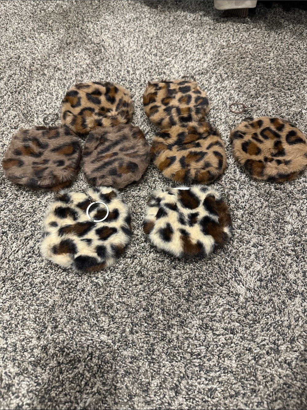 8 cute faux fur mini bag keychains/bag charms
